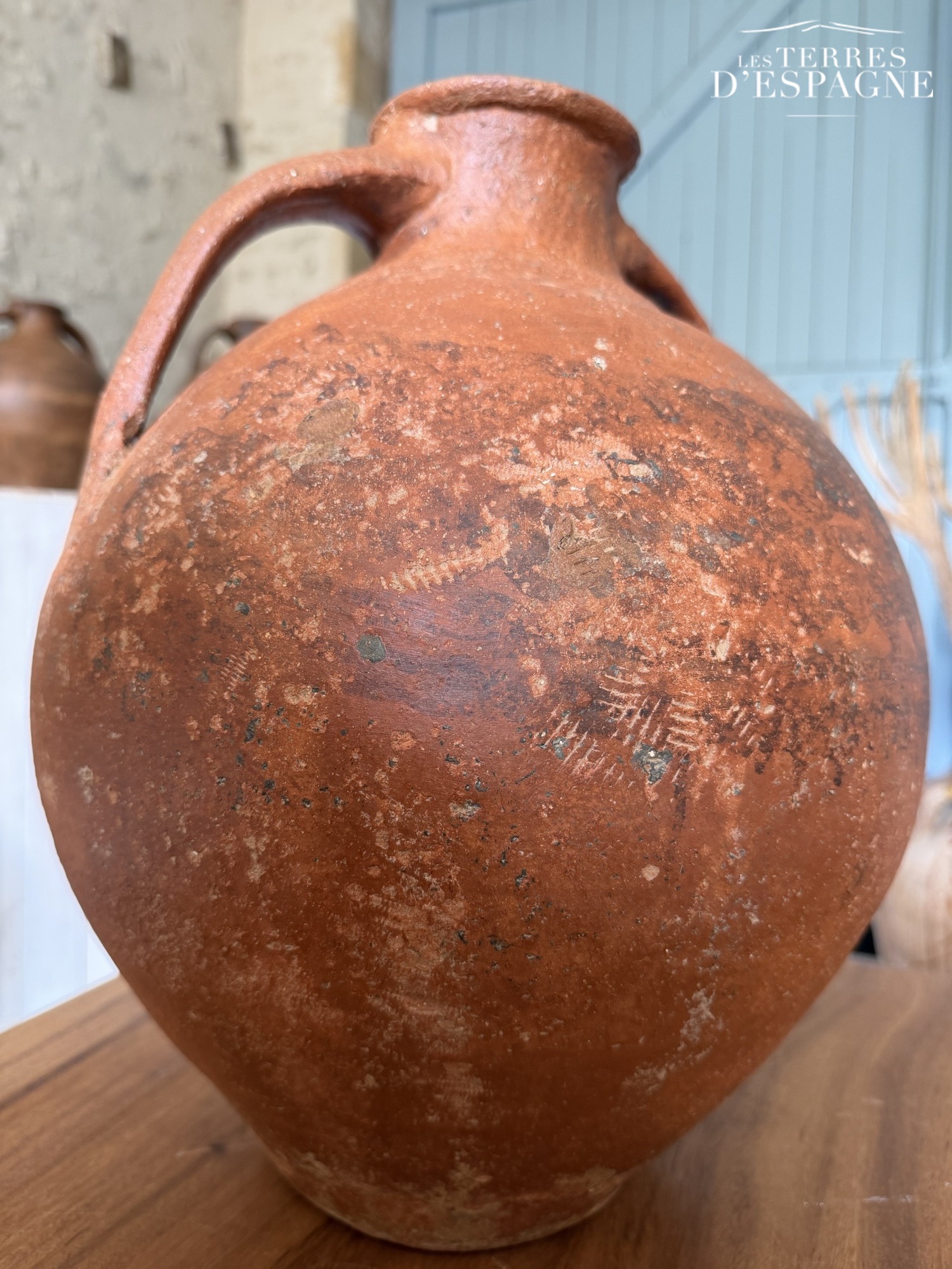 Cruche Cántaro en terre cuite ancienne 43cm x 32cm - Les Terres d'Espagne
