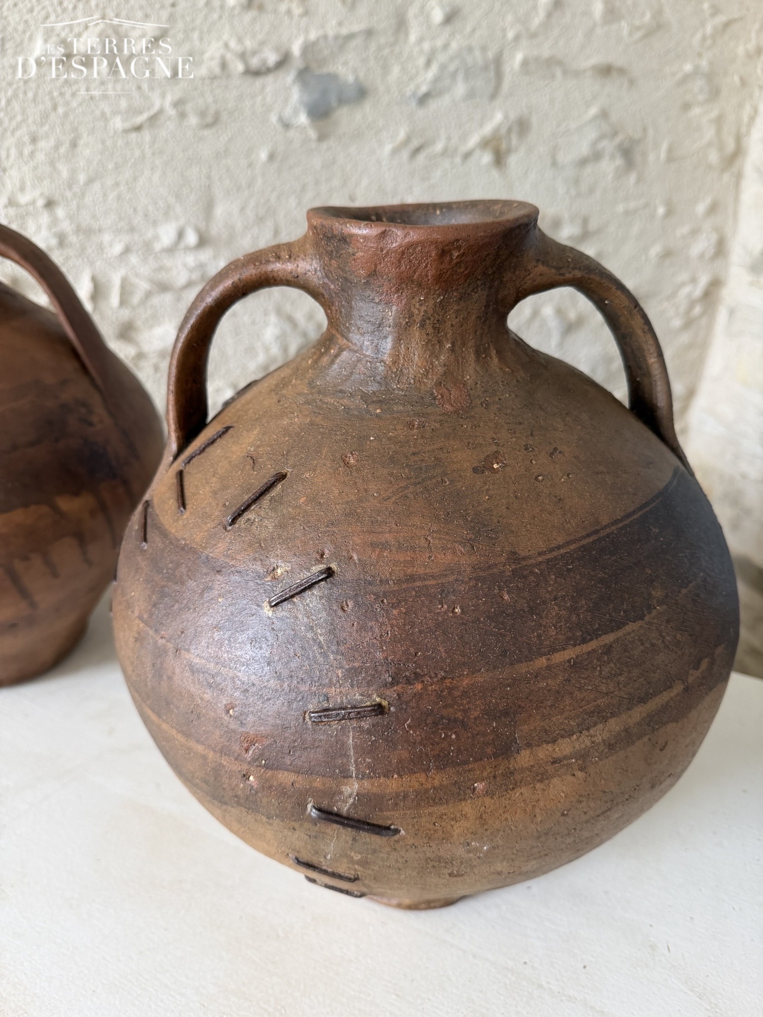 Cruche Cántaro en terre cuite ancienne 43cm x 32cm - Les Terres d'Espagne