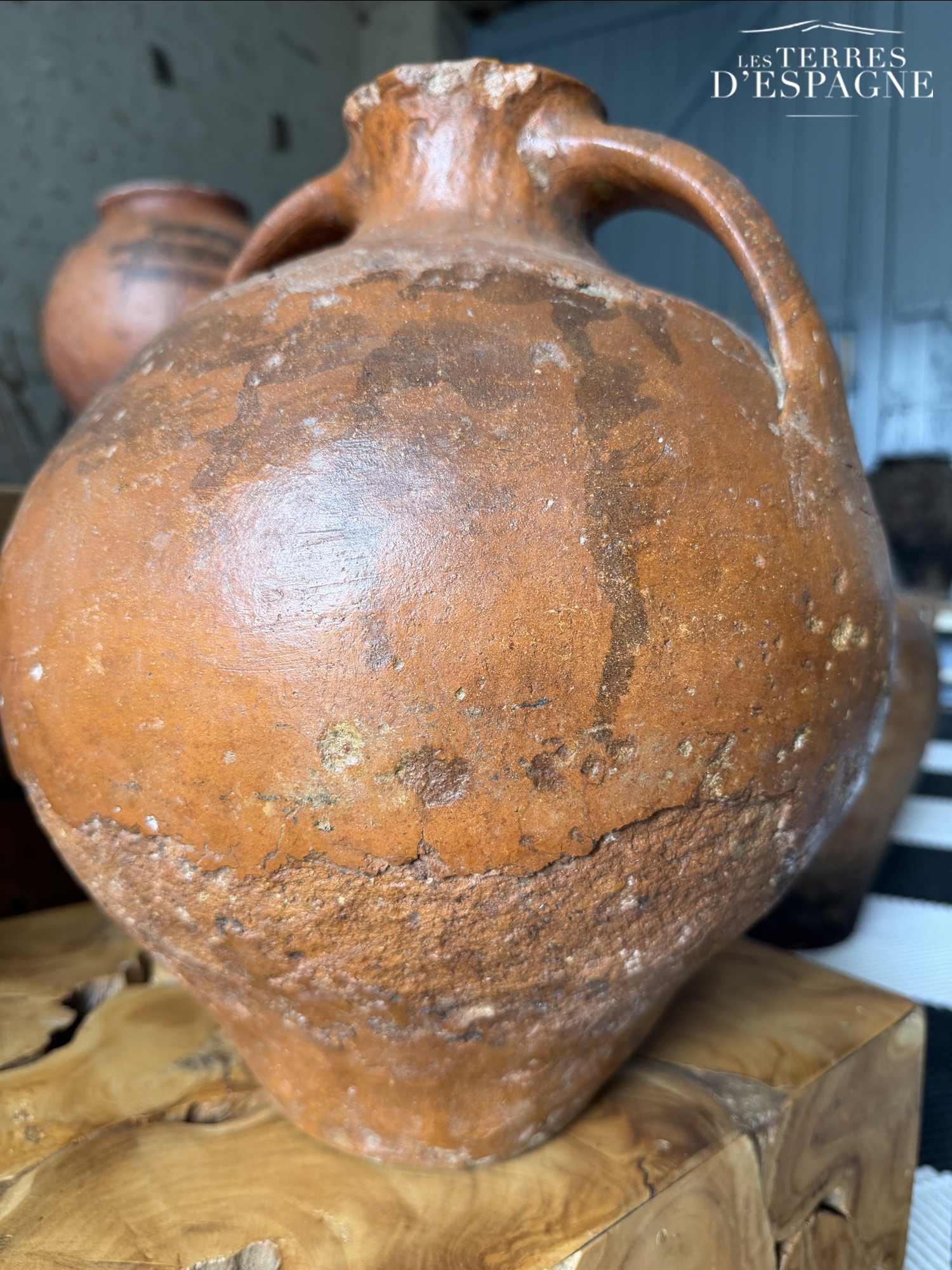 Cruche Cántaro en terre cuite ancienne 43cm x 32cm - Les Terres d'Espagne
