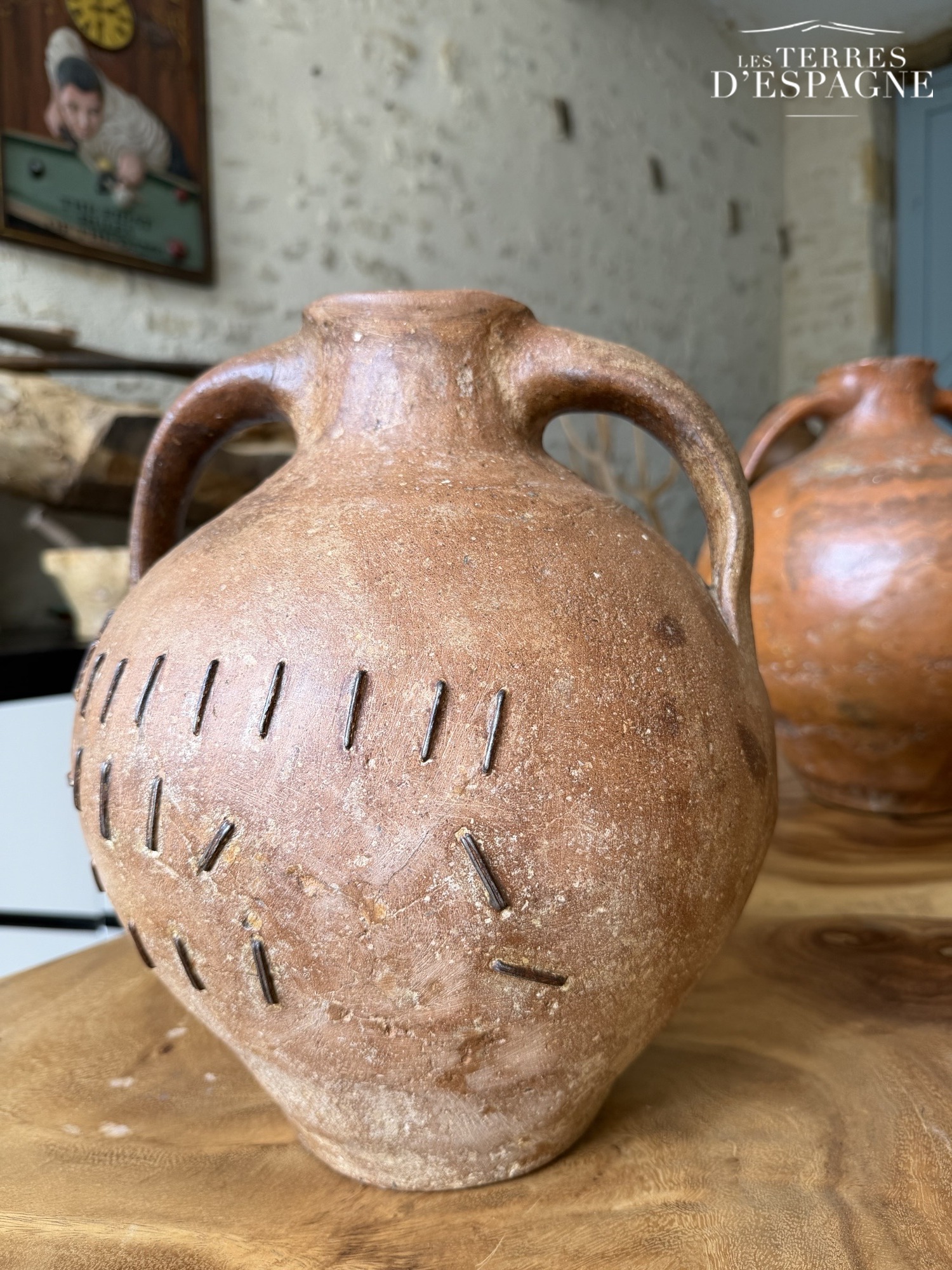 Cruche Cántaro en terre cuite ancienne 43cm x 32cm - Les Terres d'Espagne