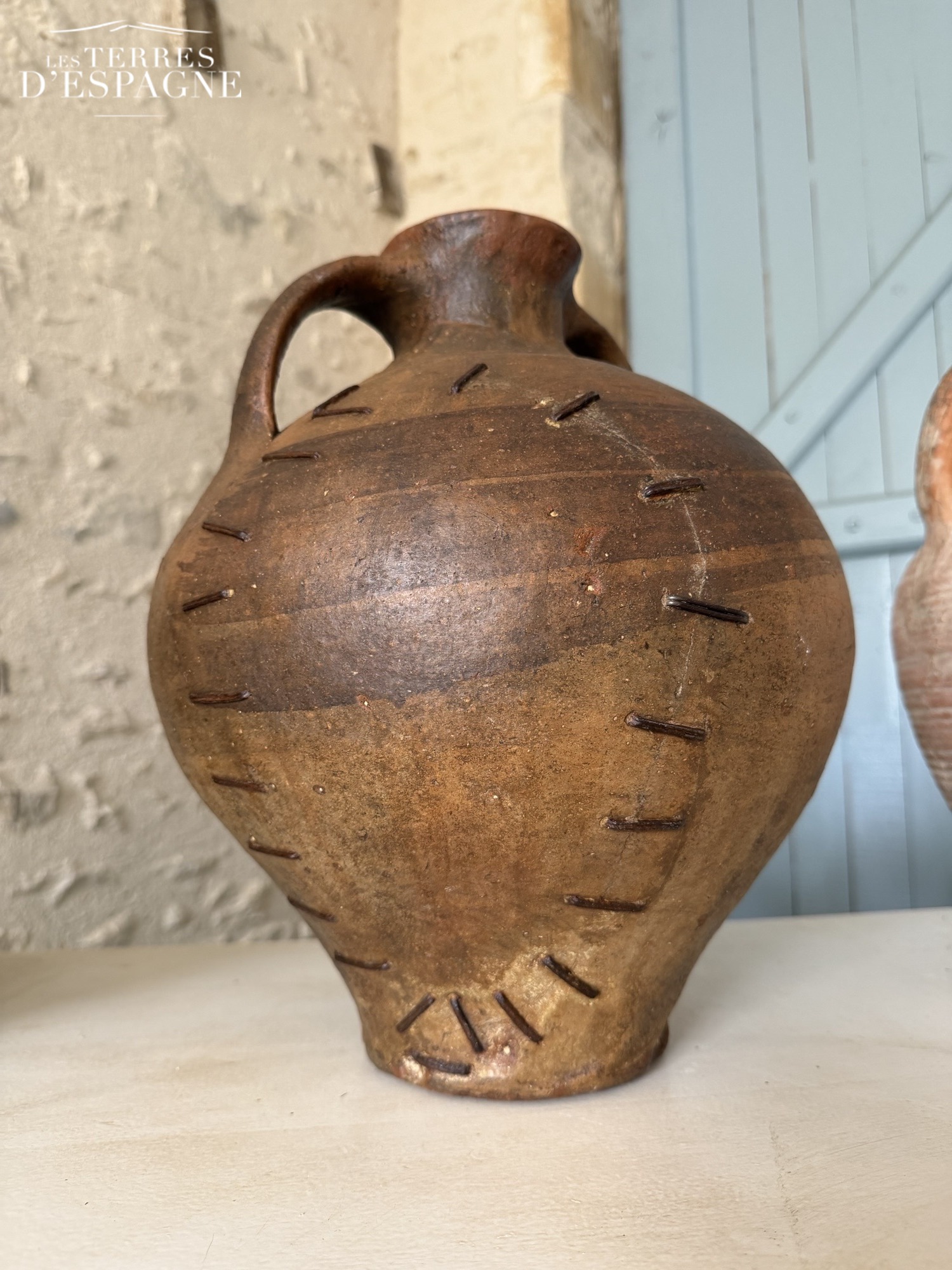 Cruche Cántaro en terre cuite ancienne 43cm x 32cm - Les Terres d'Espagne