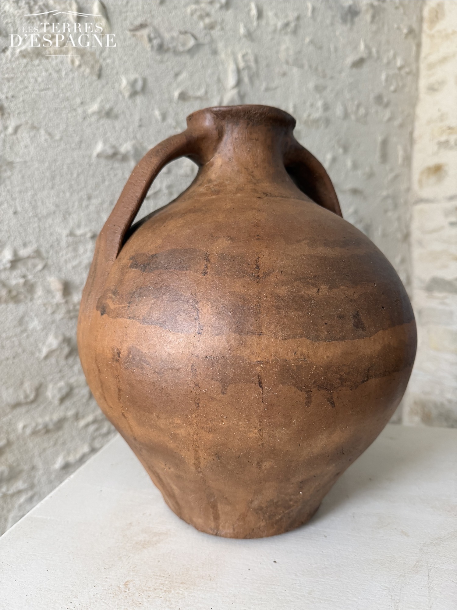 Cruche Cántaro en terre cuite ancienne 43cm x 32cm - Les Terres d'Espagne
