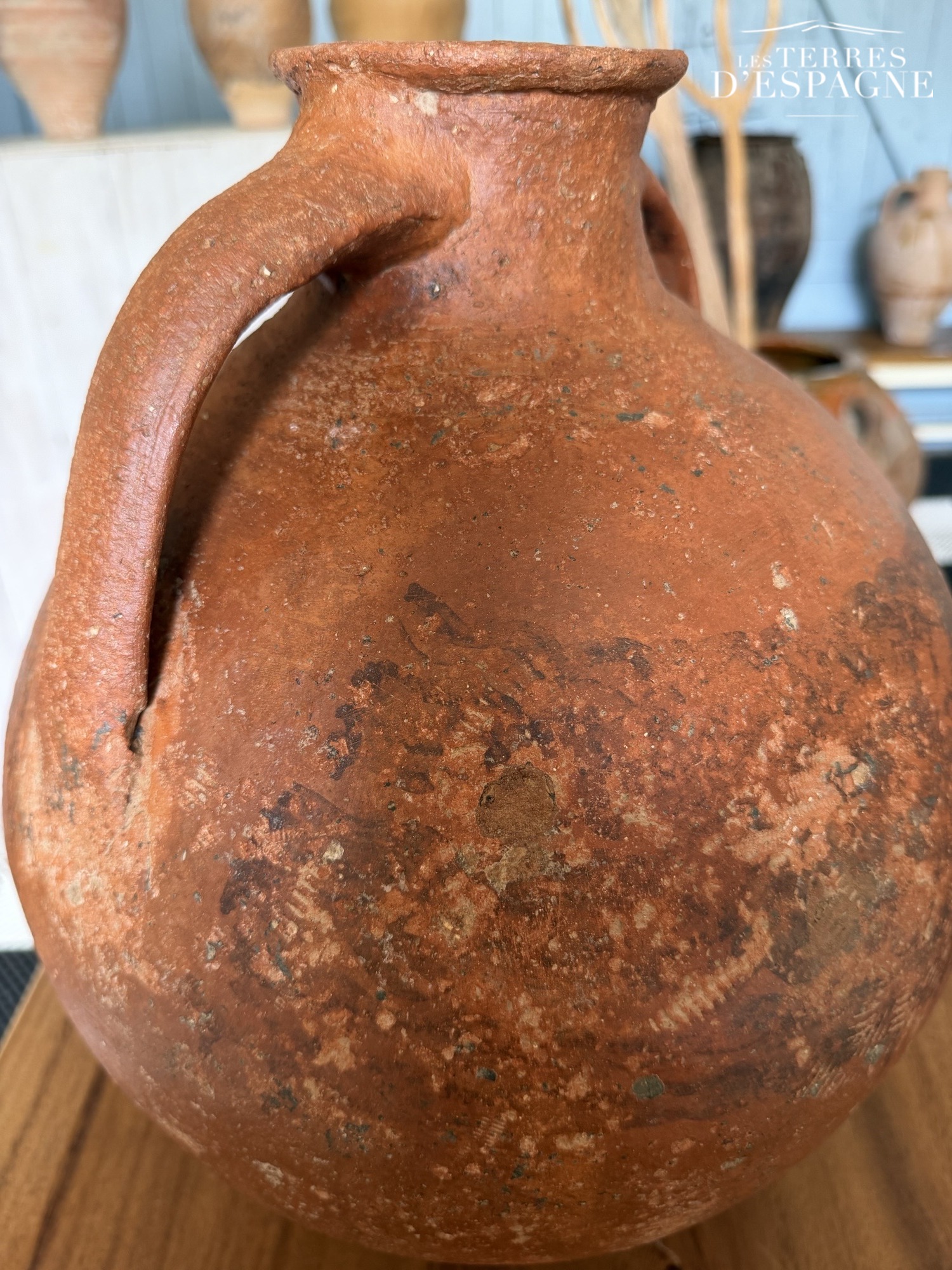 Cruche Cántaro en terre cuite ancienne 43cm x 32cm - Les Terres d'Espagne